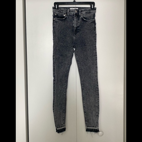 Zara Denim - Zara Gray Acid Wash Skinny Jeans